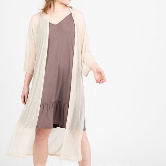 NWT Mesh Duster Sheer Stone Floral Coverup Agnes & Dora - Picture 1 of 6